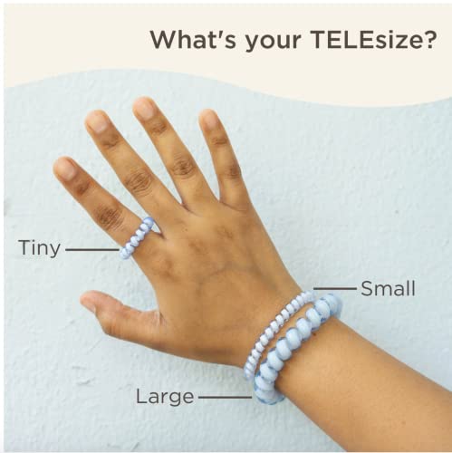 TELETIES - Spiral Hair Coils - Ponytail Holder Hair Ties for Women - Phone Cord Hair Ties - Strong Grip, No Rip, Water Resistant, No Crease Hair Tie Coils - 3 pack (Small, For the Love of Nudes)