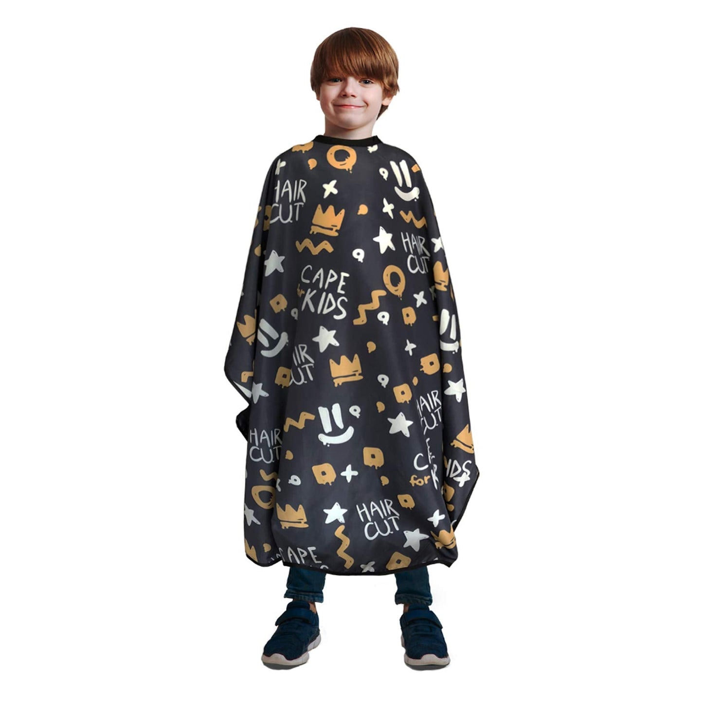 Pelocapa Barber Cape for Kids, Hair Cutting Cape, Professional Salon Hairdressing Cape for boys, Waterproof & Light Weight & Machine Washable - 39”× 51”(Crown Pattern)