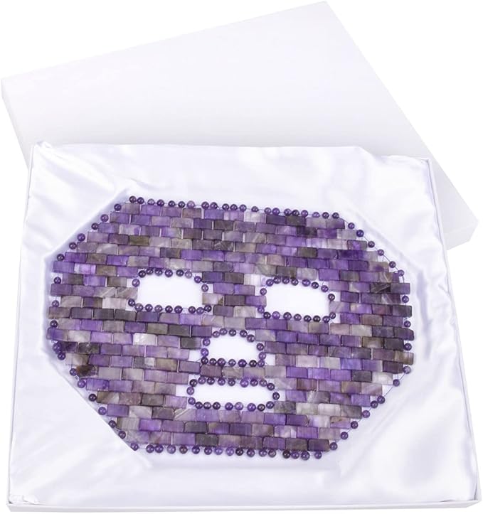 ideayard Jade Facial Mask|100% All Natural Jade Sleep Mask|Diminish Puffiness|Soothe Eye Fatigue (Purple)