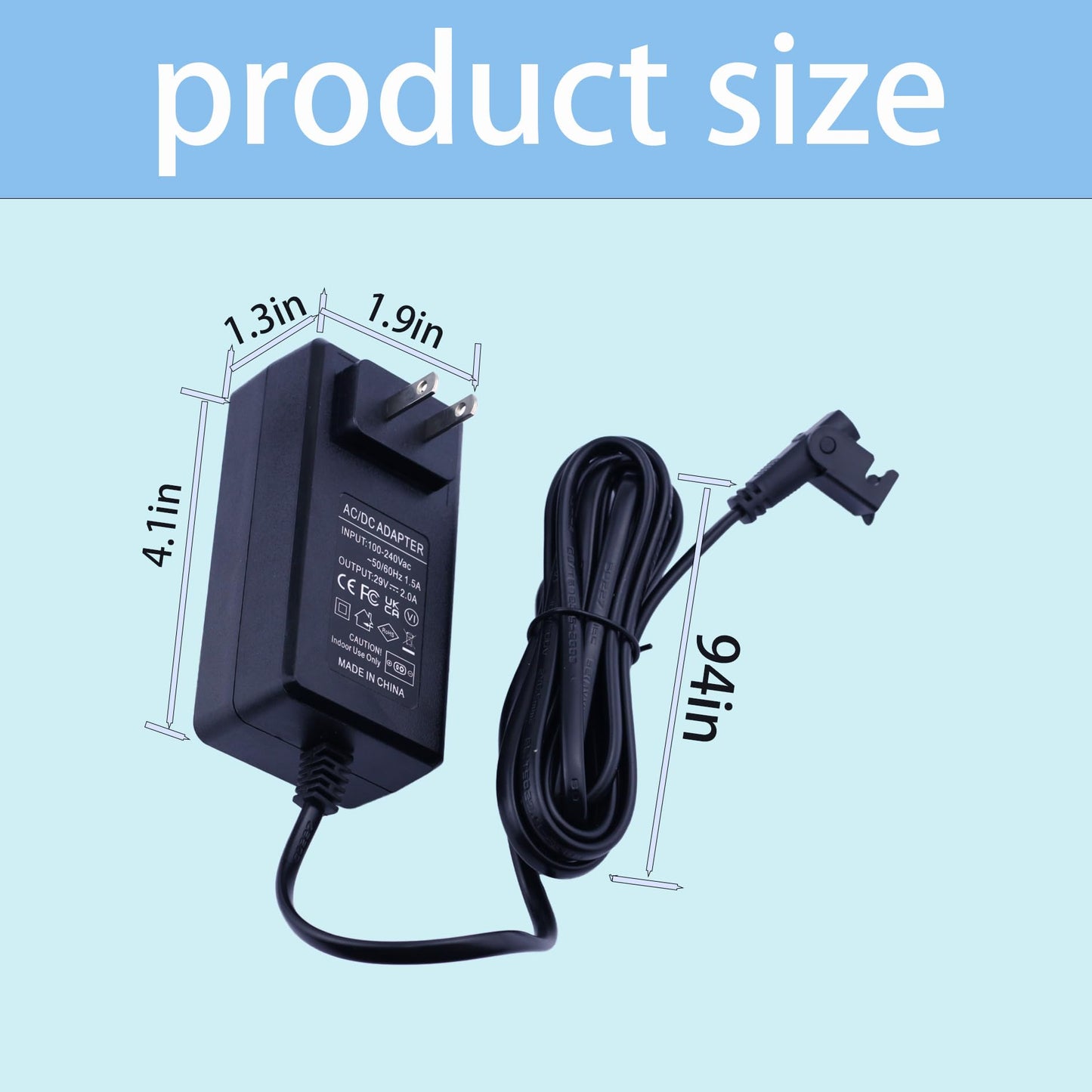 MSMJSFA-29V Power Supply 2A Electric Recliner Power Cord, Suitable for Home Office desks, Electric Recliner Power Cords, Leggett&Platt, Beautyrest Adjustable beds,
