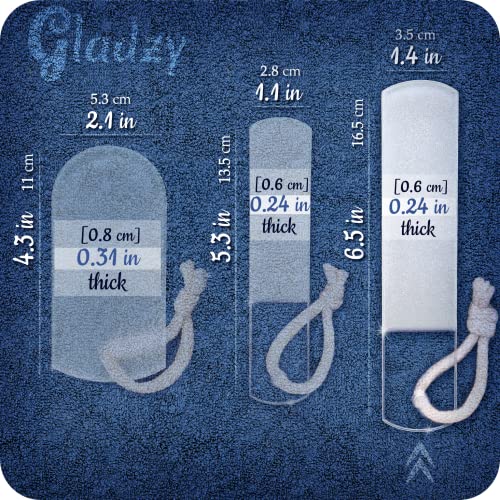 Genuine Czech Glass Foot File - Two-Sided Different Grit Surface, Gentle Callus Remover, Pedicure & Spa Rough Skin Scrubber, Professional Toenail and Heels Care, EU Quality, Large Size