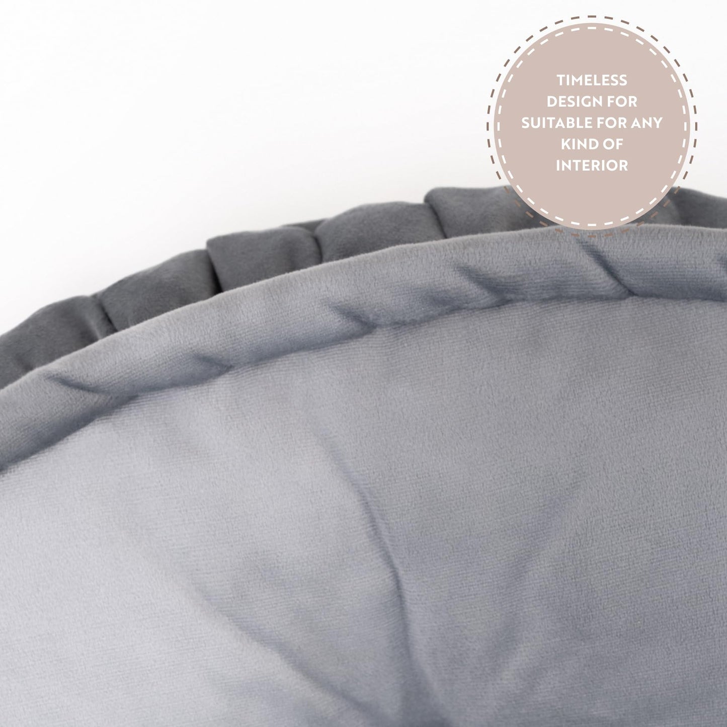Dekorist Round Floor Cushion, Floor Pillow Thick Floor Seating, Comfortable Supportive, Quilted Soft Booster Seat Pad for Yoga Meditation, Yoga Cushion, 56 cm 22 inch, Ibiza, Light Grey