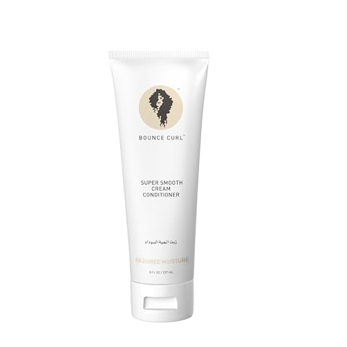 Bounce Curl Super Smooth Cream Conditioner, Lightweight Conditioner Infused with Aloe & Safflower Oil, Hydrating Formula For Fine and Medium Hair Textures, Color Safe & Vegan (8 oz)