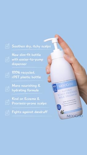 MooGoo Natural Milk Shampoo & Cream Conditioner Pack - For Itchy, Dry, Eczema, Psoriasis & Dandruff Prone Scalps – SLS, Silicone, Sulfate & Paraben Free - Natural & Gentle Formula – 2x 16.9 fl. oz.
