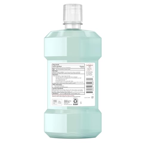 Listerine Clinical Solutions Enamel Strength Mint Oral Rinse, Daily Anticavity Fluoride Mouthwash to Repair Tooth Enamel & Prevent Cavities for Stronger* Teeth, Alpine Mint, 1 L