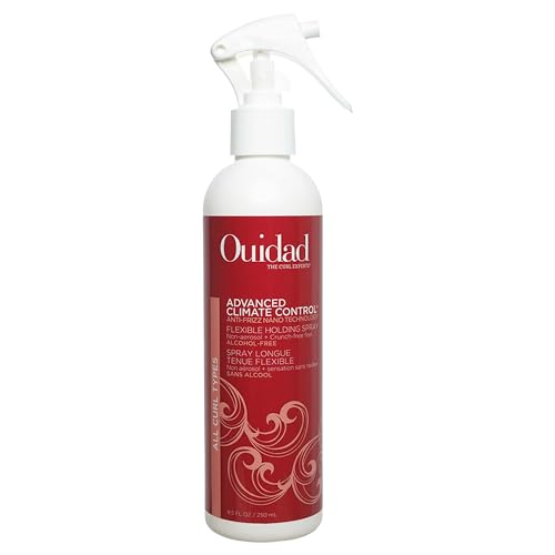 Ouidad Advanced Climate Control Holding Spray, 8.5 fl oz, Flexible Curly Hair Spray for Voluminous, Frizz-Free Curls, Pro-Vitamin B5 Infused, Sulfates, Parabens & Cruelty-Free Curly Hair Products