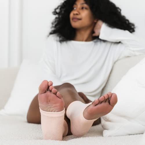 Bare August Moisturizing Heel-Repair Gel Socks – Overnight Spa Sleep Socks for Dry, Cracked Heels & Soft Feet