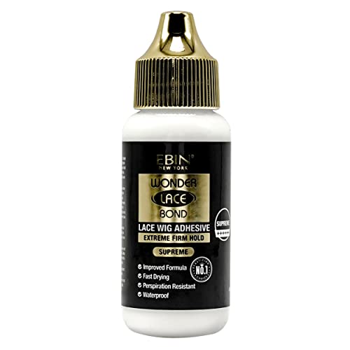 EBIN NEW YORK Wonder Lace Bond Wig Adhesive, Latex Free and Waterproof - 1.15oz (Supreme 1.15oz), Since The Units are 1.15oz.