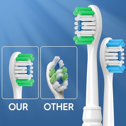 Replacement Brush Heads Compatible with Philips Sonicare ProtectiveClean 4100, 5300, 5100, 6100 ExpertClean 7500 DiamondClean 9300 Electric Sonic Toothbrush Handle C2 G2 C3 G3 W3 Brush,16 Pack, White