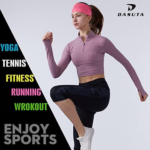 Workout Headbands for Women Sports Sweatbands Yoga Hairbands for Fitness Elastic Athletic Non Slip Wicking Headscarf for Men Womens and Girls 10 PCS (Style 3-10 Color)
