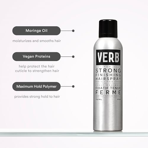 VERB Strong Finishing Hairspray, 7 oz - Firm Hold + Humidity Resistant - Warm Floral Scent