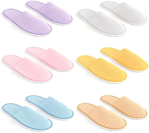 Maeline Spa Slippers, Non Slip Disposable Wholesale Bulk Hotel Slippers for Guests, Multi Color Reusable House Slippers, Indoor, Bathroom, Bedroom, Travel Slippers for Women, Men, Unisex