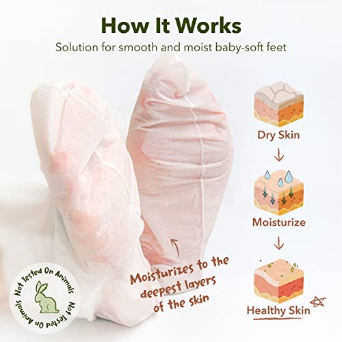 Purederm Shiny & Soft Foot Peeling Mask (6 pack) - For smooth and moist baby skin with Exfoliating peel off Calluses, Dry Skin, Cracked Heels - Men and Women