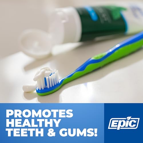 Epic Fluoride & Xylitol Toothpaste for Adults - 31% Xylitol for Clean Teeth - SLS Free Toothpaste with Fluoride for Oral Care - Spearmint Flavored, 4.9oz Tube (Pack of 2)