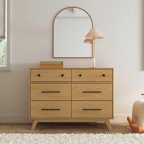DaVinci Otto 6-Drawer Baby Dresser for Bedroom - GREENGUARD Gold Certified - Multi-Purpose Storage Double Chest of Drawers for Boys and Girls - Dresser for Kids Bedroom, Living Room, Nursery - Honey