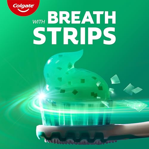 Colgate Max Fresh Whitening Toothpaste with Mini Strips, Clean Mint Toothpaste for Bad Breath, Helps Fight Cavities, Whitens Teeth, and Freshens Breath, 6.3 Ounce (Pack of 4)