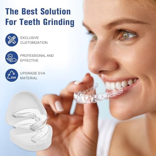 NOIKO Mouth Guard for Grinding Teeth at Night, Mouth Guard for Clenching Teeth at Night Upgraded Material, Night Guards for Teeth Grinding, Anti Grinding Guard for Adult with 6 Cleaning Tablets