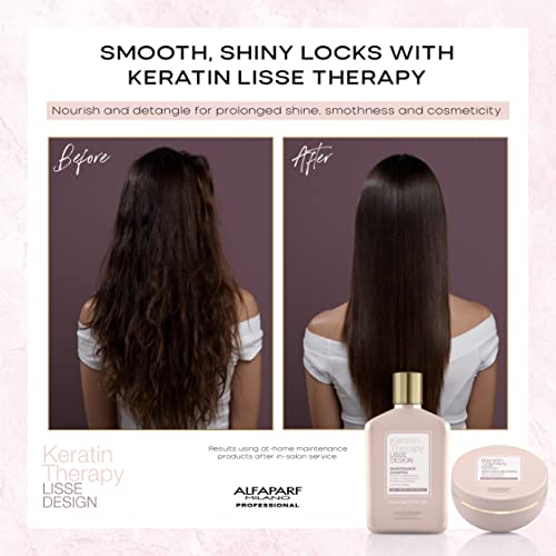 Alfaparf Milano Lisse Design Keratin Therapy Rehydrating Hair Mask - Post Keratin Treatment Deep Conditioning Hair Mask for Frizz Control & Moisture Retention - Dry Hair Treatment (6.7 oz)