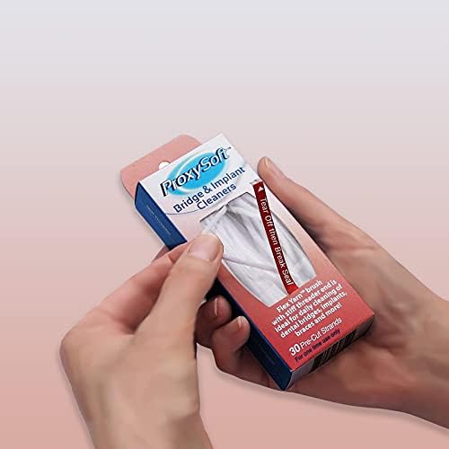 Proxysoft Dental Floss for Bridges and Implants 2 Packs - Floss Threaders for Bridges, Dental Implants, Braces with Extra-Thick Proxy Brush for Optimal Oral Hygiene -Teeth Bridge and Implant Cleaners