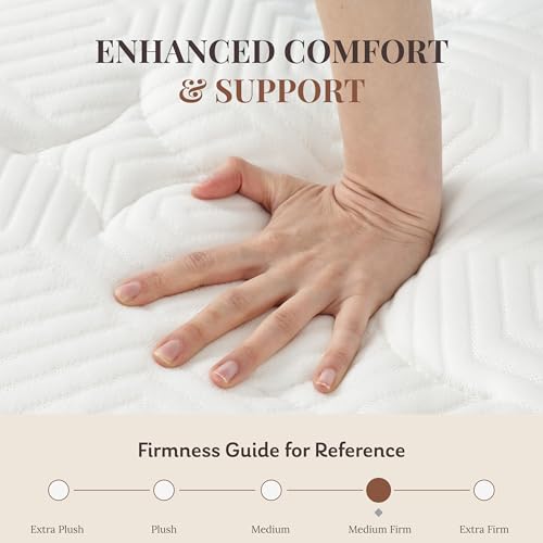 Queen Mattress, 12 Inch Queen Size Hybrid Mattresses in a Box , Medium Feel Foam and Individual Pocket Springs, Fiberglass Free Bed Mattress, Extra Edge Support, Pressure Relief, CertiPUR-US