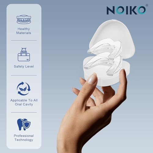NOIKO Mouth Guard for Grinding Teeth at Night, Mouth Guard for Clenching Teeth at Night Upgraded Material, Night Guards for Teeth Grinding, Anti Grinding Guard for Adult with 6 Cleaning Tablets