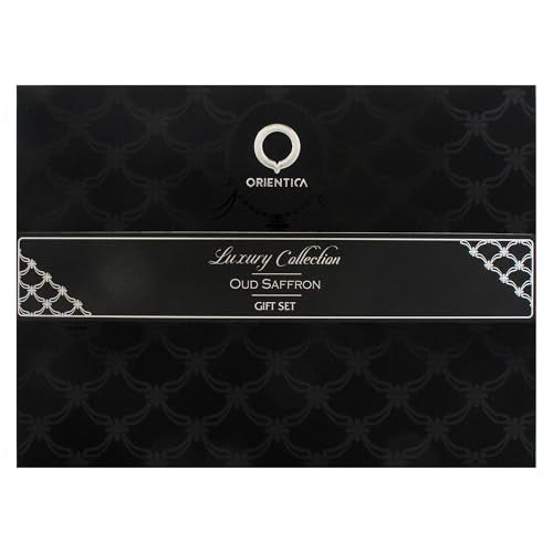 Orientica Oud Saffron for Men - 4 Pc Gift Set 2.7oz EDP Spray, 2 x 10ml EDP Spray, 7.5ml EDP Splash
