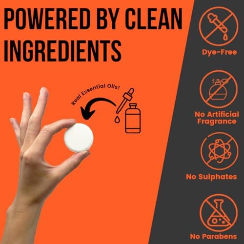 Pure Energizing Sport Shower Steamers - Natural Orange and Tea Tree Essential Oils, Made in USA, Energy Boost for Athletes, Best Relaxing Birthday Gift Set for Stress Relief, Recovery and Self Care