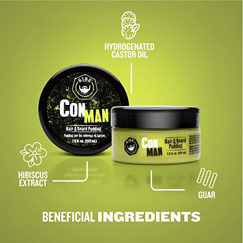 GIBS Grooming Con Man Hair & Beard Pudding, 19 Fl Oz