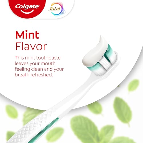 Colgate Total Whitening Toothpaste with Fluoride, 10 Benefits Including Sensitivity Relief and Stain Removal, Mint, 5.1 ounces (4 Pack)