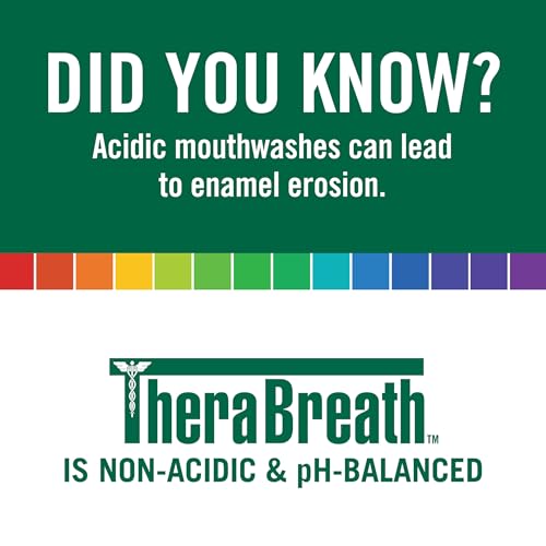 TheraBreath Fresh Breath Mouthwash, Rainforest Mint, Alcohol-Free, 33.8 oz/1 L