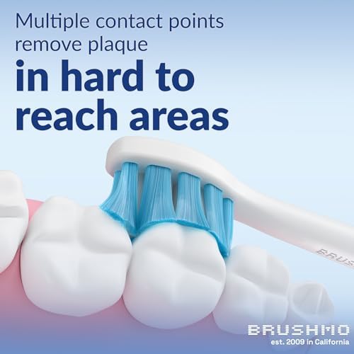 Brushmo Optimal Gum Care Replacement Toothbrush Heads, Compatible with Philips Sonicare Click-on Electric Toothbrush Handles, 8 Standard Replacement Heads, Ultra Soft Dupont Bristles, BM938, White