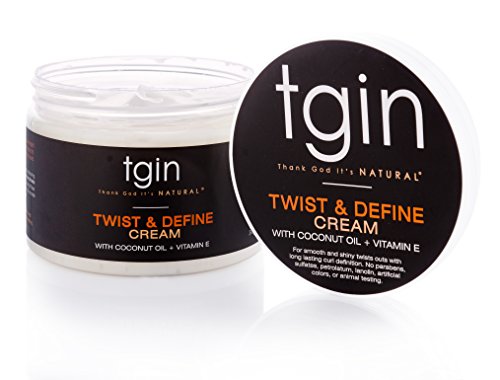 Thank God It's Natural tgin Twist and Define Cream, Hair Styling Cream - 12 Oz, Curly Hair - Paraben Free