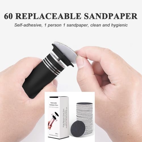 Upgraded Electric Callus Remover for Feet (Adjustable Speed) Professional Electric Foot File Foot Sander Foot Grinder for Dead Skin Pedicure Tools with 60 Replaceable Sandpaper, Black