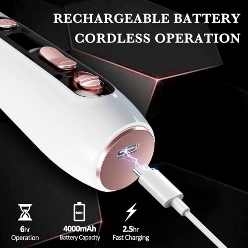 ENGERWALL Professional Manicure Pedicure Kit, Electric Nail File Set, Portable Cordless Electric Nail Drill Machine, 10 Speeds Nail Care Tool for Grind Trim Polish, White