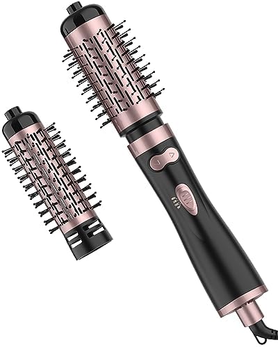 ANWA Hair Dryer Brush, 1000W 3-in-1 Rotating Blow Dryer with Detachable Brushes, Ceramic Coated Barrel for Salon-Quality Styling, Suitable for All Hair Types