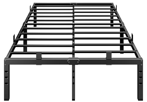 BedsPick 14 Inch Queen Bed Frame, Metal Platform Bed Frame Queen Size, Heavy Duty Sturdy Mattress Foundation, Mattress Anti-Slip, Easy Assembly, Noise Free, No Box Spring Needed, Black