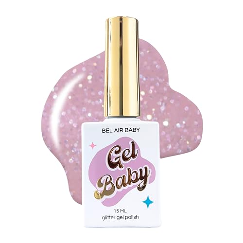 Twinkled T Gel Baby Gel Nail Polish - Long Lasting 15ml Soak Off LED UV Nail Lamp Gel Polish for Nail Art 0.5oz (Bel Air Baby)
