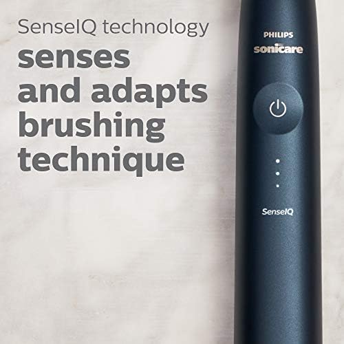 Philips Sonicare DiamondClean Prestige 9900 Rechargeable Electric Toothbrush with SenseIQ, 5 Premium All-in-One Brush Heads, Plaque Removal, Gum Care, Whitening, Midnight, BD9002AZ