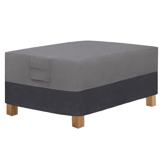 Easy-Going Patio Coffee Table Cover - Small Outdoor Rectangular Table Cover, UV Resistant Waterproof - Gray/Dark Gray (48" L x 28" W x 16" H)