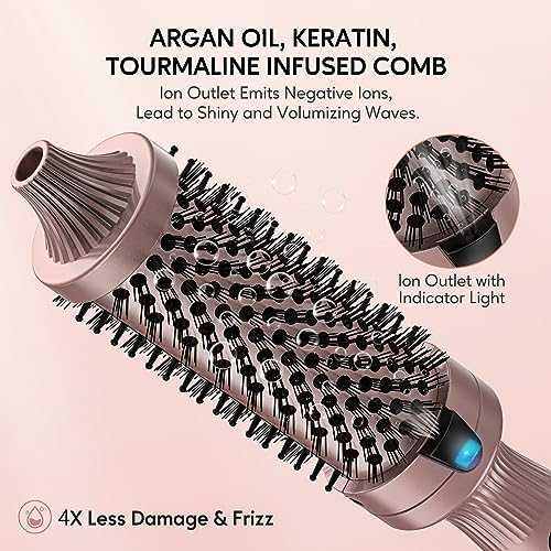 Terviiix Thermal Brush Get Voluminous Style, Quick Heating Hot Brush, Ceramic Tourmaline Ionic Heated Curling Iron, Digital Display 9 Temperatures Curling Wand, Dual Voltage, 1.5 Inch