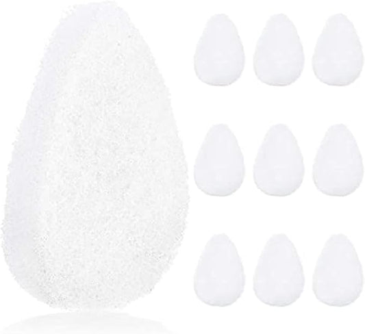 10 Pack Facial Sponge for Daily Deep Cleansing - Regular Buff Style Exfoliating Pads for Removing Dead Skin, Dirt & Makeup - Normal to Oily - Made in The USA - Reusable Puf - White