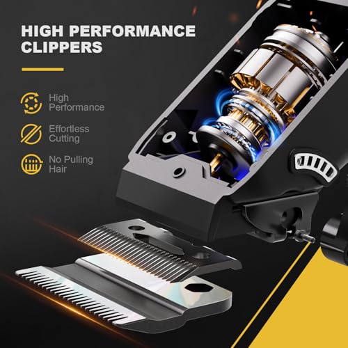 SUPRENT Hair Clippers for Men Professional, USB-C Rechargeable Cordless Clippers for Hair Cutting, Mens Hair Clippers and Trimmer Kit for Barber with LED Display for Barbers & Home Use