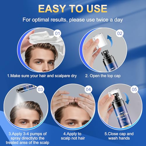5% Minoxidil for Men & Women | Hair Growth Oil Spray | 5-Pack (17.5 fl oz) | 8 Month Supply | Hair Regrowth & Beard Growth Treatment with Biotin | Clinically Proven Extra Strength Formula