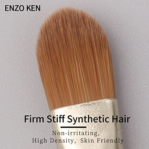 Flat Concealer Foundation Brush and Lip Brush, Mini Under Eye Blending Set, Small Essential Liquid Makeup Brush for Eye Dark Circles Puffiness, Liquid Blush Lipstick, Lipgloss, Spots.