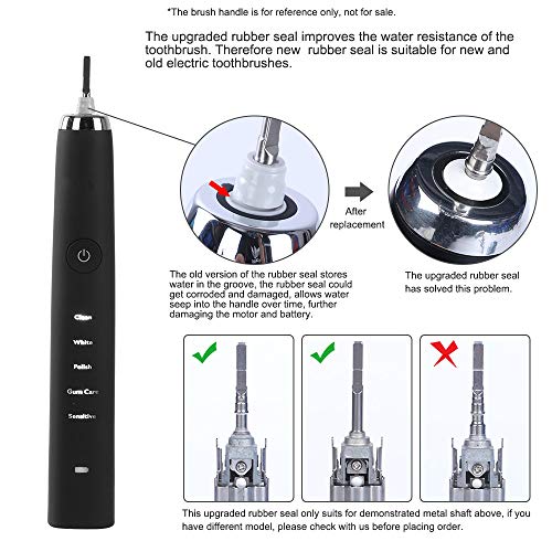 Upgraded Toothbrush Waterproof Shaft Rubber Seal Replacement Parts Compatible with Philips HX751v HX6810 HX9690 HX9957 HX6836 HX992B HX993W Series Electric Toothbrush