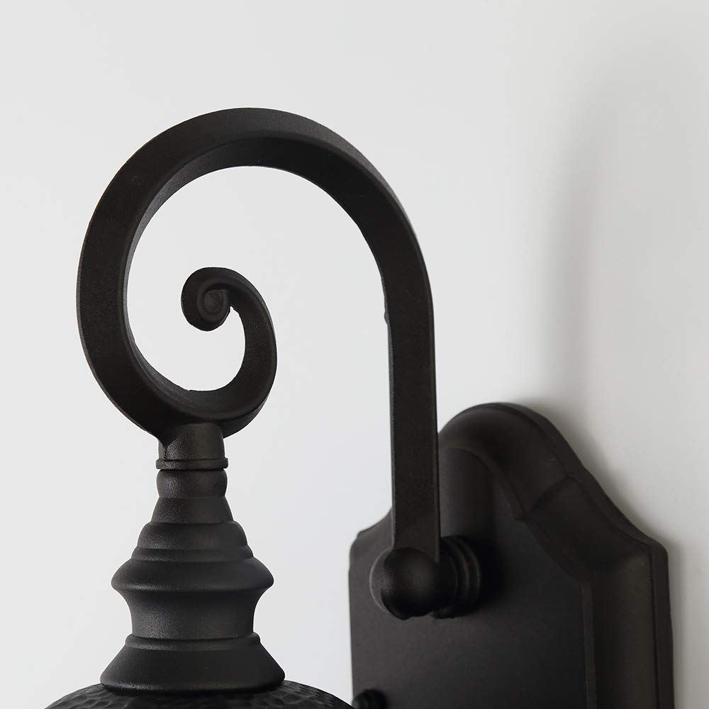 Smeike Exterior Light Fixtures, Large Outdoor Wall Light/Lantern, Outdoor Porch Light Fixtures Wall Mount in Matte Black Finish with Clear Glass, Aluminum Alloy, 60W