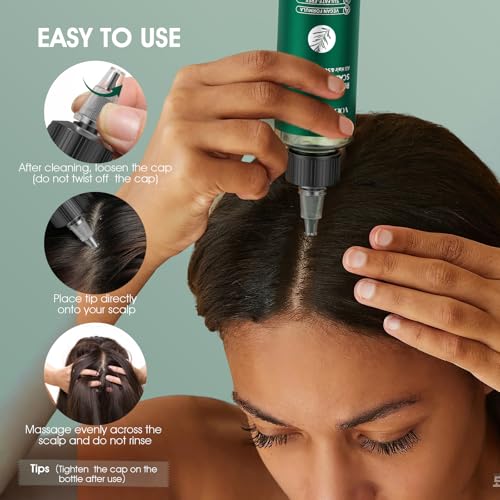Scalp Treatment, Rosemary Refreshing Scalp Treatment with Tea Tree, Clarifying Build Up & Purifying, Leave-In Scalp Detox for Dry Itchy Scalp,Vegan & Cruelty-Free,120ML