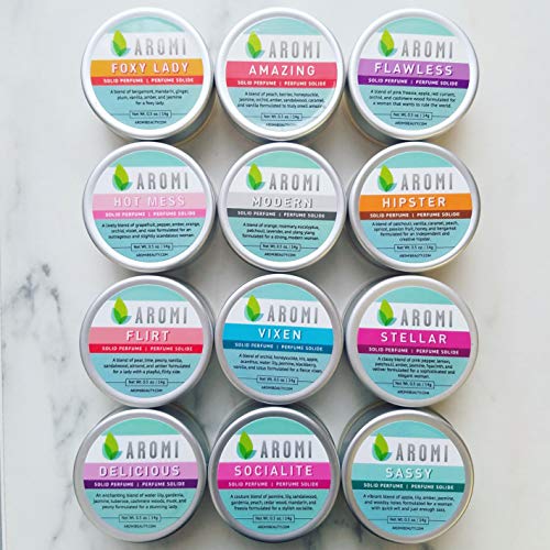 Aromi Hot Mess Solid Perfume | Fruity, Floral Fragrance, Vegan, Cruelty-free, Wax Scent, Travel, Funny Gift Idea, Grapefruit, Rose, Orchid Handmade (Hot Mess)