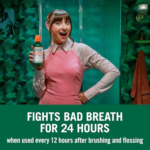 TheraBreath Fresh Breath Mouthwash, Rainforest Mint, Alcohol-Free, 33.8 oz/1 L