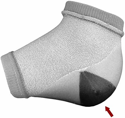 Dry Cracked Heels Repair Bundle with Open Toe Moisturizing Silicone Gel Heel Socks (2 Pairs, Gray) and O’Keeffe’s Healthy Feet Cream Jar for Home Foot Skin Care
